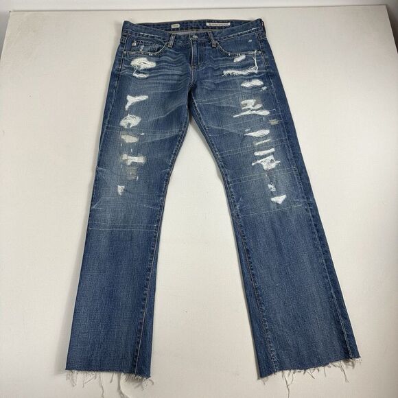 Ag Adriano Goldschmied Tomboy Boyfriend Fit Straight Denim Jean 31R‎ USA Made - Picture 1 of 11